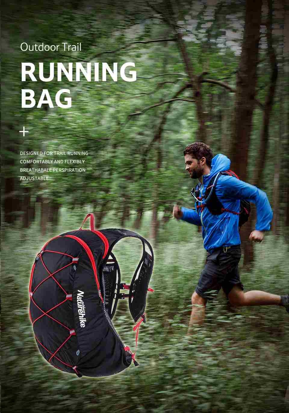 NATUREHIKE - ULTRALIGHT CROSS COUNTRY HYDRATION BACKPACK BLACK