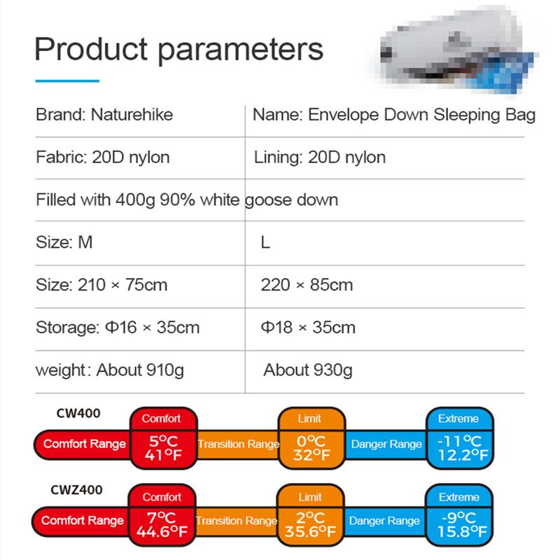  CW400 GOOSE DOWN SLEEPING BAG