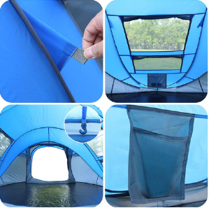 4 PERSON POP UP CAMPIMG TENT - BLUE